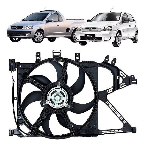 Ventoinha Com Defletor Radiador Gm Corsa E Montana 03 Até 09