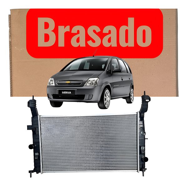 Radiador Meriva 1.4 1.8 2002 À 2012 Com Ar Brasado