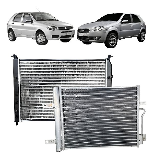 Radiador E Condensador Fiat Palio Siena Strada Idea 1.4 Fire Radiador E Condensador