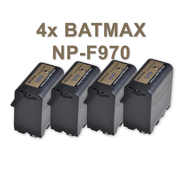 4x Bateria Batmax NP-F970 Pro-USB/ 7.2V/ 7800mAh/ 56.2Wh