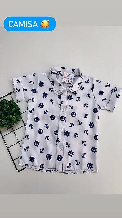 CAMISA SOCIAL ESTAMPADA ANCORAS