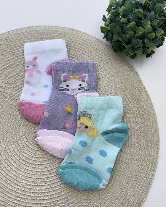 KIT 3 PARES DE MEIA KIDS