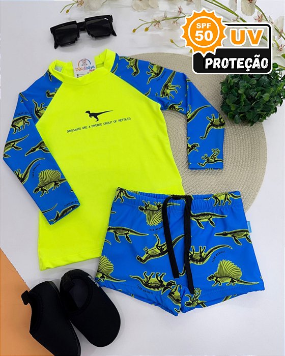 CONJUNTO PROTEÇÃO SOLAR DINO