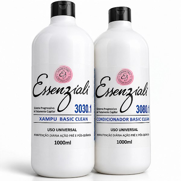 Kit Shampoo e Condicionador Basic Clean Essenziali 1L
