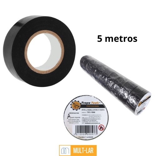 FITA ISOLANTE 5 METROS PACOTE COM 10 UNIDADES TRY-5000