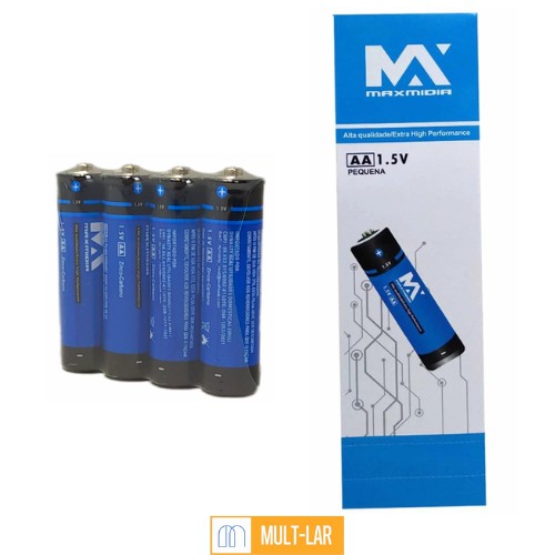 PILHA AA BLISTER COM 60 UNIDADES MAXMIDIA