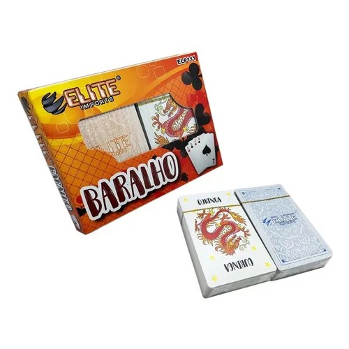 Jogos De Baralhos 100% Plastico Caixa Lata Metal Kit Com 2