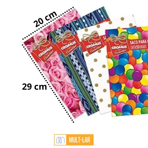 SACO PRESENTE 20 X 29 CM PACOTE COM 50 UNIDADES