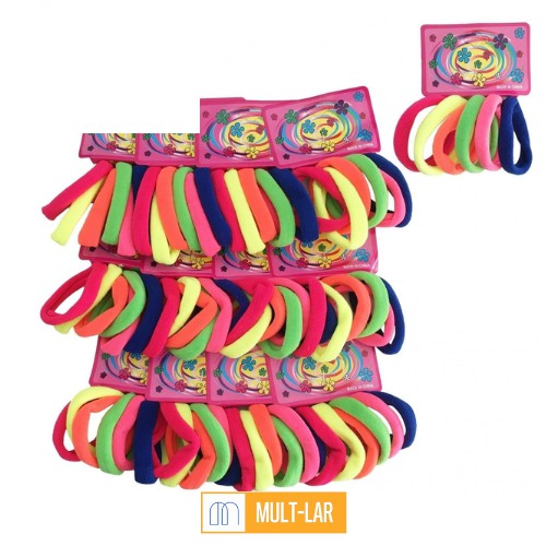 XUXA ELASTICO PARA CABELO COLORIDA PACOTE COM 72 UN