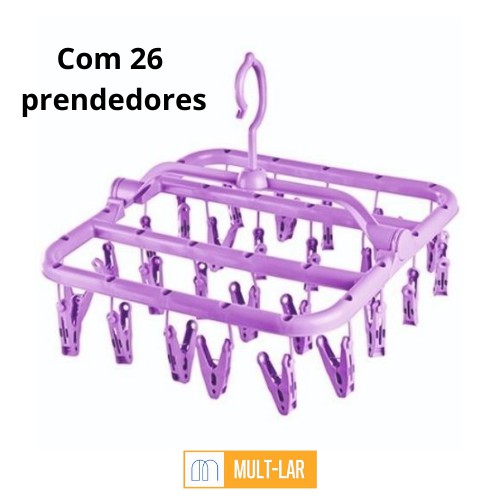 VARAL MULTIUSO TAMANHO 3 COM 26 PRENDEDORES 0471