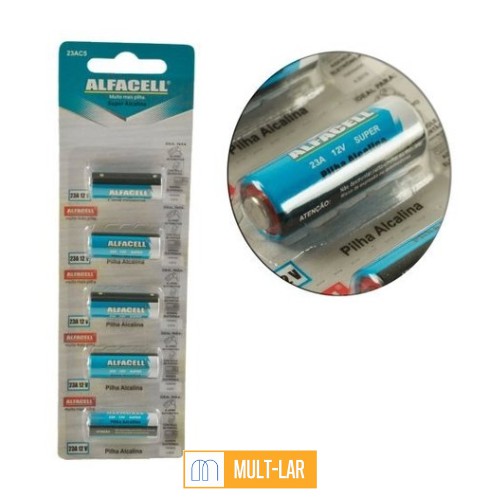 PILHA BATERIA 23A 12V CARTELA COM 5 UNIDADES