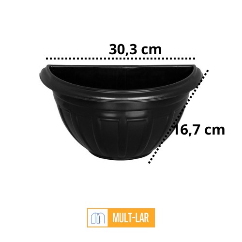 VASO DE PAREDE 3,3 LITROS PRETO 9501