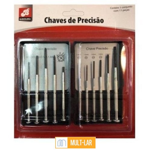 CHAVES DE PRECISÃO CARTELA COM 11 PEÇAS