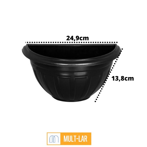 VASO DE PAREDE 1,7 LITROS PRETO 9500