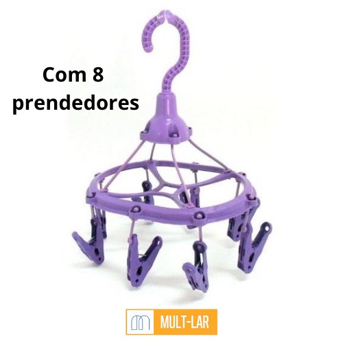 VARAL MULTIUSO TAMANHO 1 COM 8 PRENDEDORES 0433