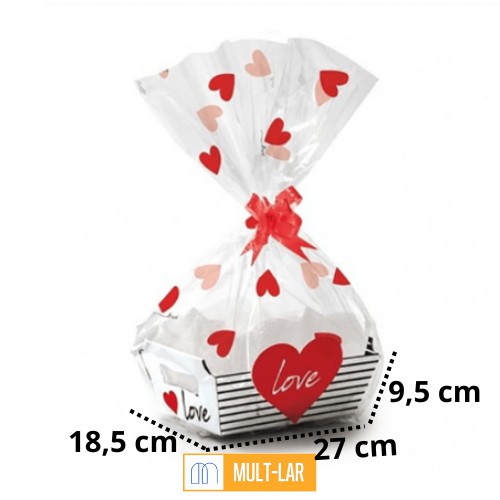 KIT CESTA CARTÃO 27 CM LOVE MG 13200173