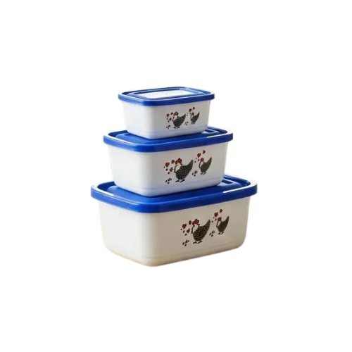 POTES PMG QUADRADO DECORADO CONJUNTO COM 3 PEÇAS 2357