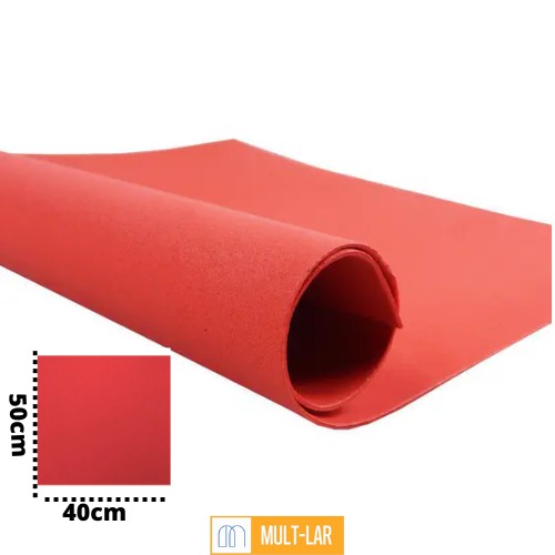EVA 40 X 50 CM VERMELHO VIVO PACOTE COM 10 FOLHAS