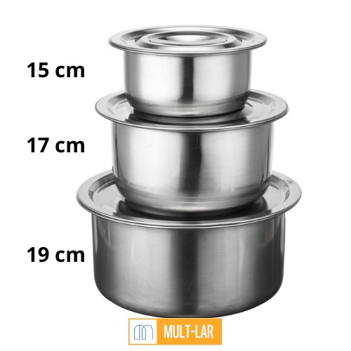 POTE INOX KIT COM 3 PEÇAS