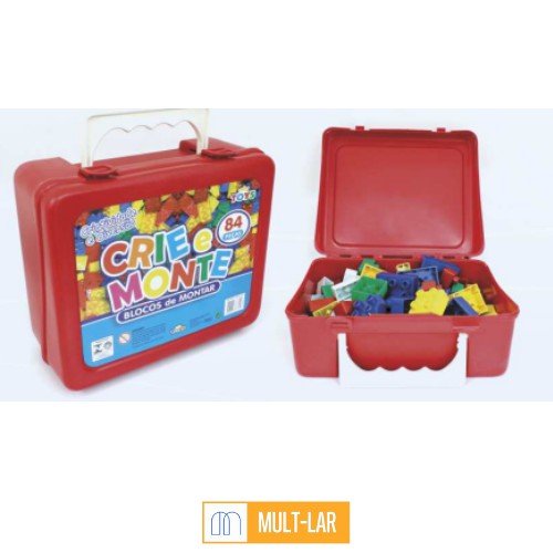 CRIE E MONTE LEGO MALETA COM 84 PEÇAS 0322