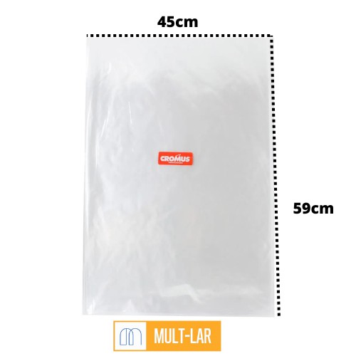 SACO TRANSPARENTE 45 X 59 CM PACOTE COM 25 UNIDADES