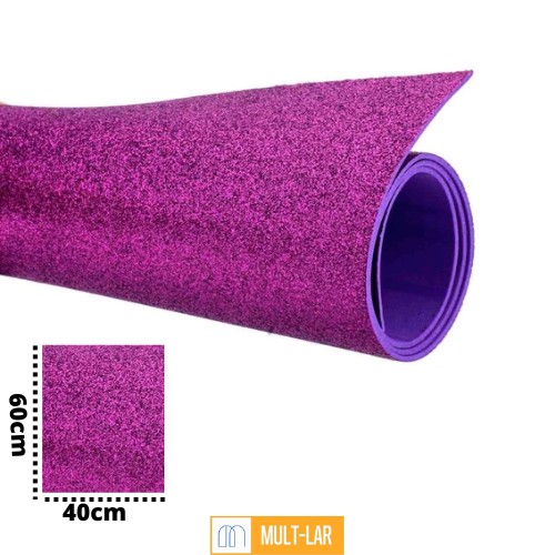 EVA GLITER 40 X 60 CM ROXO PACOTE COM 5 FOLHAS