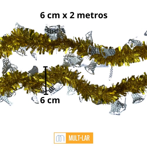 FESTAO METALIZADO SINO 6 CM X 2 METROS NTE10965 NATAL