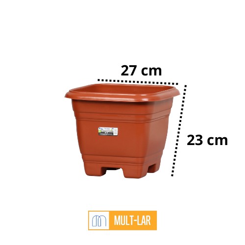 VASO QUADRADO N28 MARROM 9450