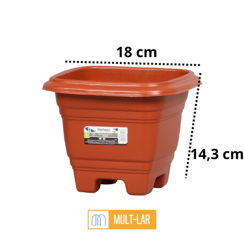 VASO QUADRADO N17 MARROM 9448