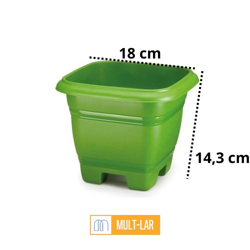 VASO QUADRADO N17 VERDE 9348