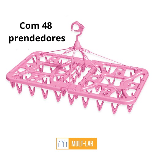 VARAL MULTIUSO TAMANHO 6 COM 48 PRENDEDORES 0624