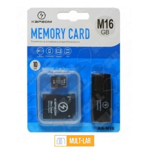 CARTAO DE MEMÓRIA 16 GB COM ADAPTADOR USB KA-M16