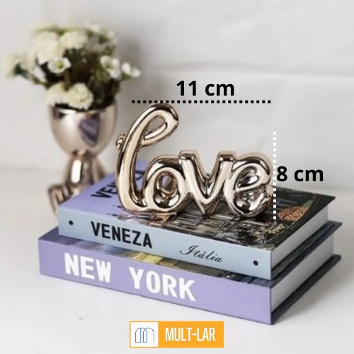 ENFEITE DECORATIVO LOVE METALIZADO CZ20152
