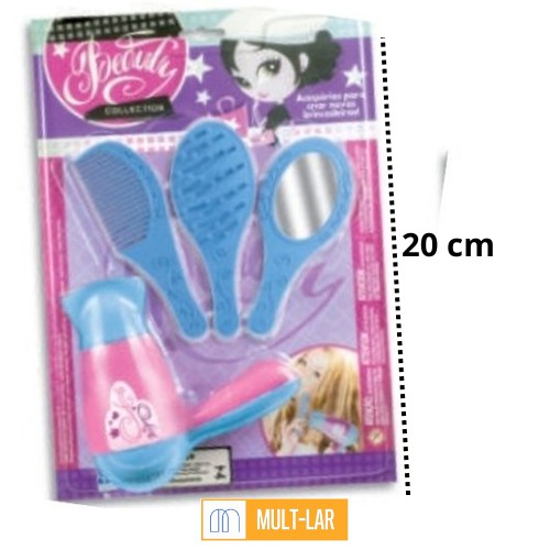 SECADOR CABELO INFANTIL COM ACESSORIO CARTELA COM 4 PEÇAS 25001