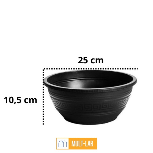 VASO REDONDO 3,5 LITROS PRETO 0124