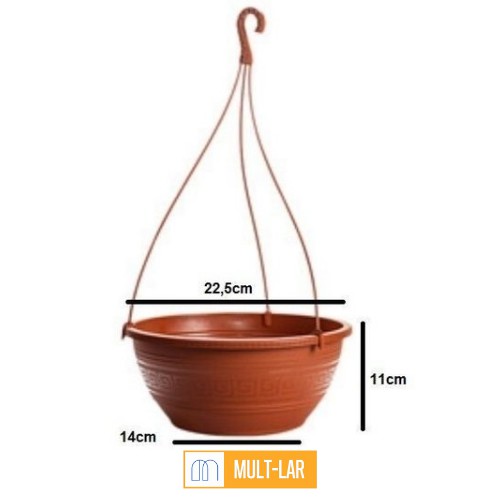VASO REDONDO 3,5 LITROS COM ALÇA MARROM 0135