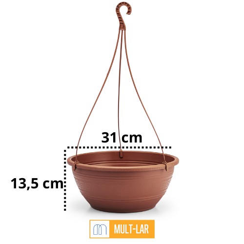 VASO REDONDO 6,6 LITROS COM ALÇA MARROM 0139