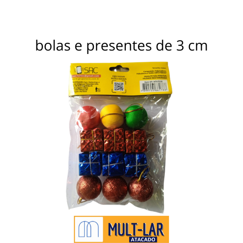 KIT ENFEITE NATAL SORTIDO NTA7016
