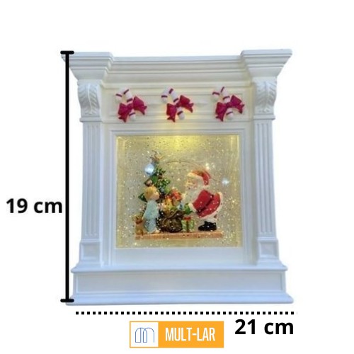 ENFEITE DE NATAL LAREIRA DE NEVE 19 CM NTD21005