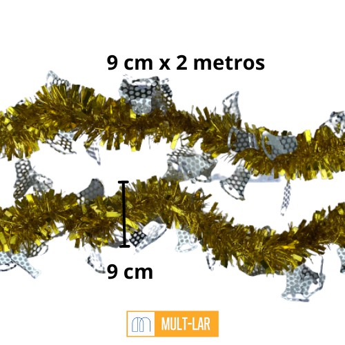 FESTÃO METALIZAO SINO 9 CM X 2 METROS NTE10966 NATAL