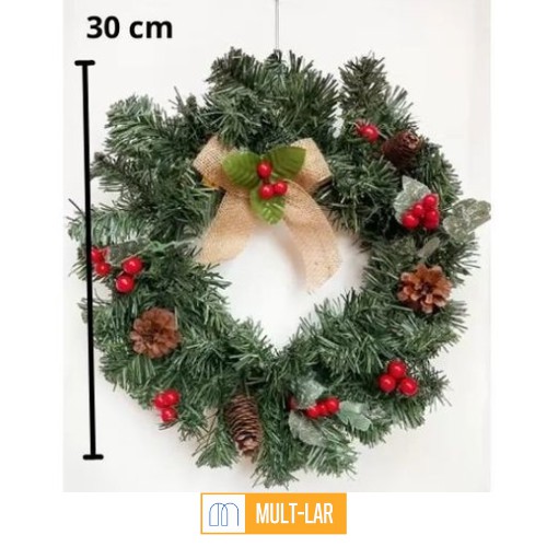 GUIRLANDA PINHEIRO NATAL COM LAÇO 30 CM NTA61003