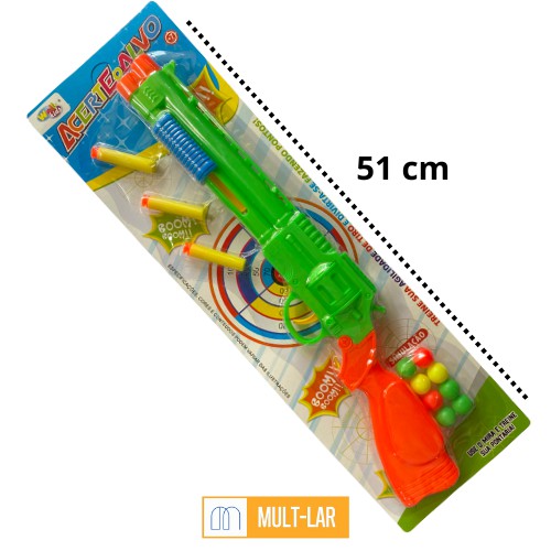 ESPINGARDA LANÇA DARDO E BOLINHAS 51 CM 7972