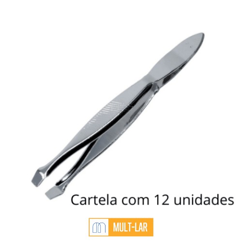 PINÇA DE INOX CARTELA COM 12 UNIDADES EL1001-1