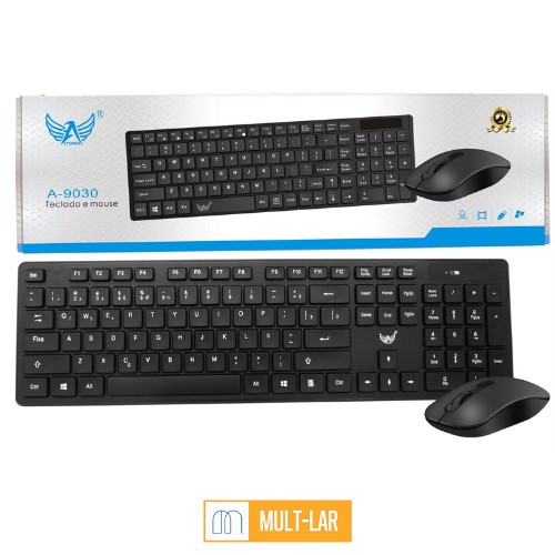 TECLADO E MOUSE SEM FIO A-9030