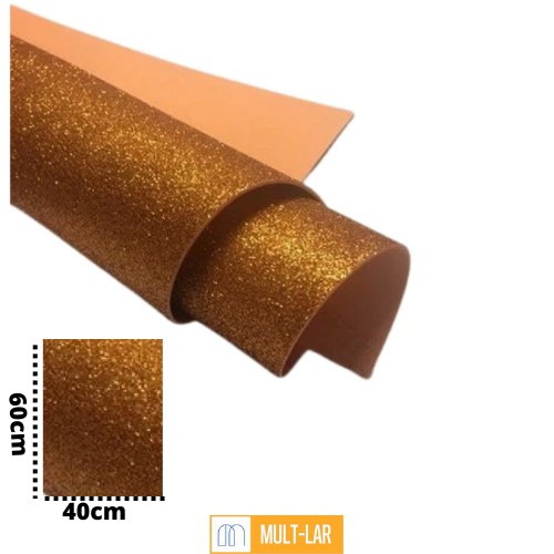 EVA COM GLITTER OURO 40 X 60 CM PACOTE COM 10 FOLHAS WPE30013