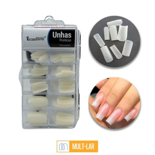 UNHA POSTIÇA KIT COM 100 UNIDADES HS80409