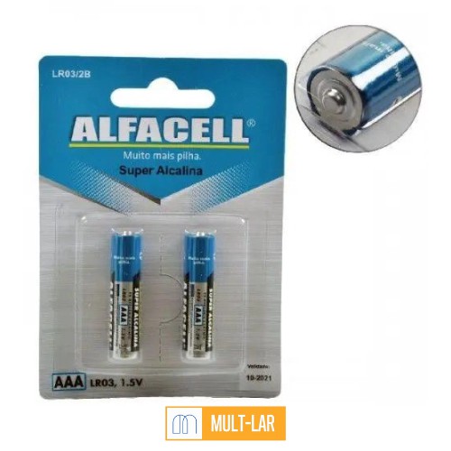PILHA ALCALINA AAA CARTELA COM 2 UNIDADES LR03/2B