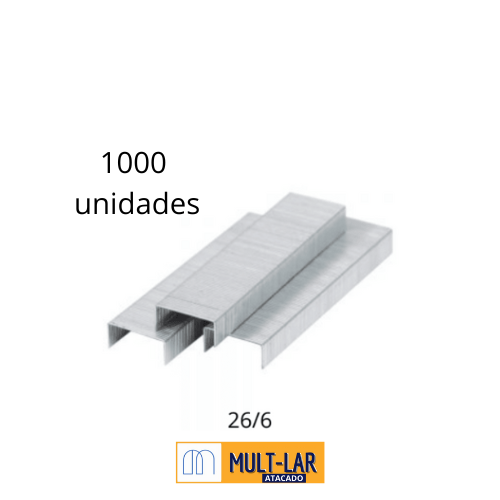 GRAMPO 26/6 GALVANIZADO CAIXA COM 1000 UNIDADES YP7166