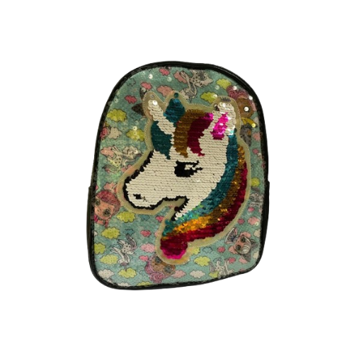 MOCHILA INFANTIL FEMININA PEQUENA COM LANTEJOULA
