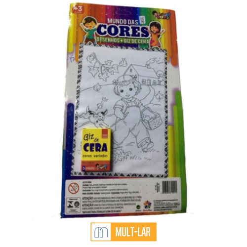 DESENHOS PARA COLORIR COM GIZ MUNDO DAS CORES 1022